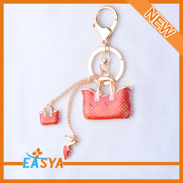 Kualitas Rhinestones merah tas Keychain