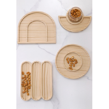 Regular Decorative Plate Hot Handmade Wood Tray Set Factory