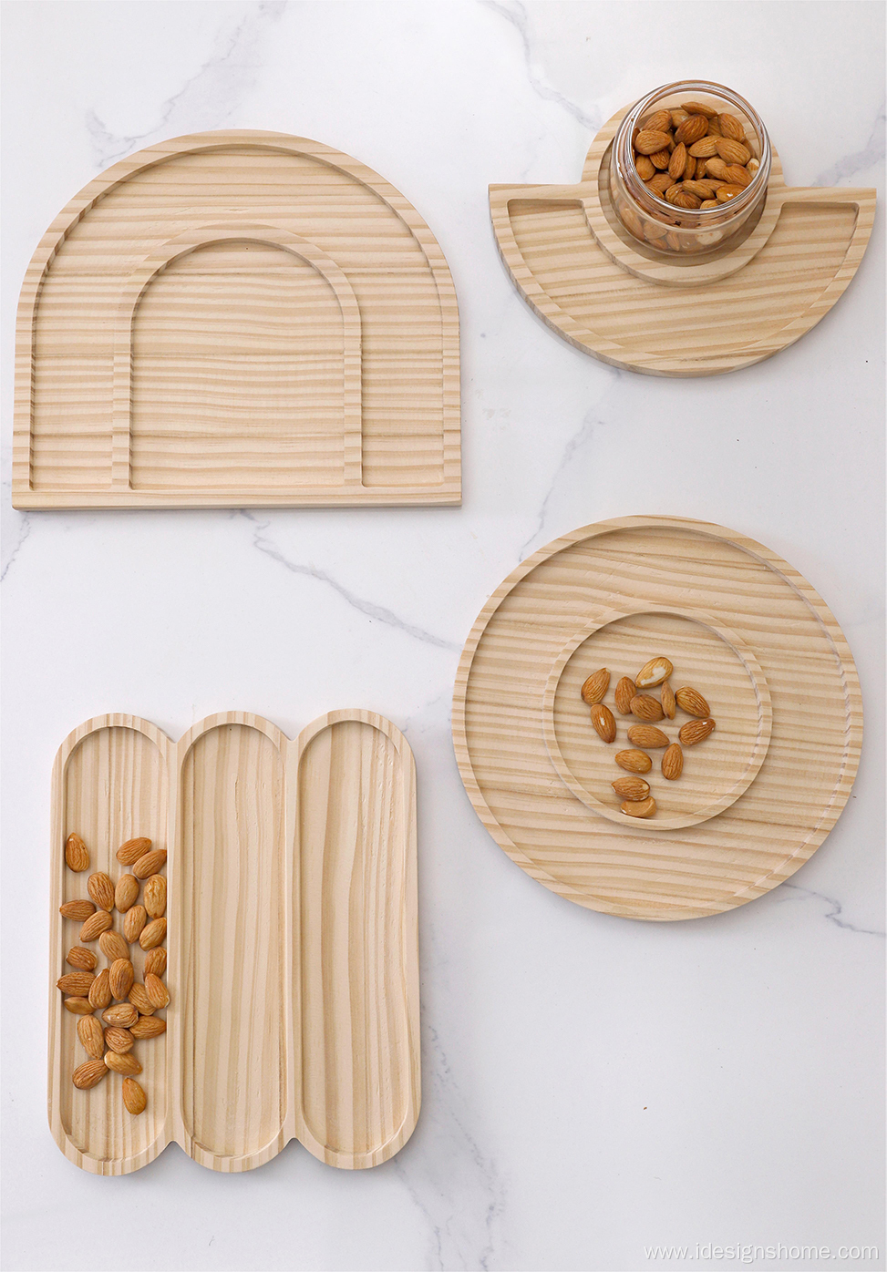 Hot Handmade Wood Tray Set