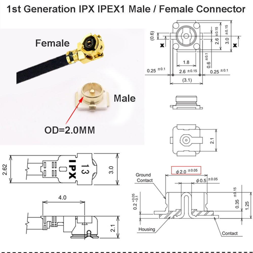 UFL ipex1 Male Plug RF Coaxial Cable 4