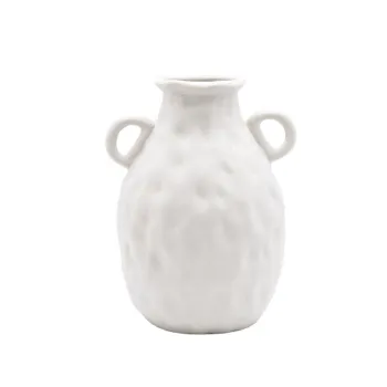 Simple Matte Japanese Coarse Pottery Vases for Modern White and Black Ceramic Decoration