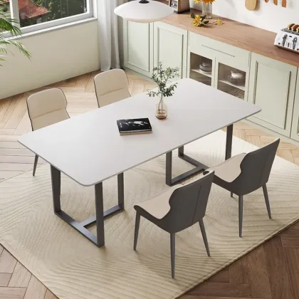 WESOME Rectangular Luxury Dining Table Set for Hotels and Apartments