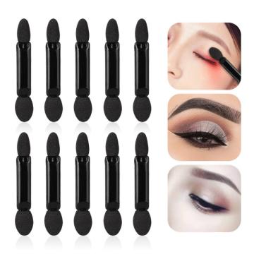 10pcs/set Double-head Makeup Sponge Stick Disposable Black Eyeshadow Sponge Brush Portable Skin-friendly Eyeliner Cotton Swab