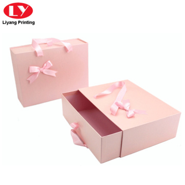 Pink Drawer Box With Ribbon Handle