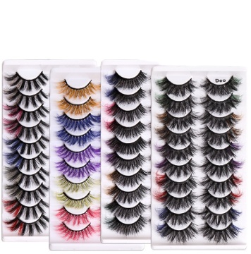 Farbige falsche Wimpern Nerzhaare gemischte Farben für Bühnen -Make -up