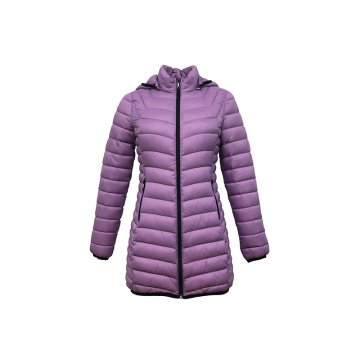 Ladies Winter Jacket with black zipper -purple style