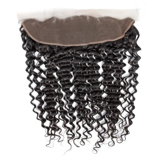 Real Vietenamese hd Virgin Human Cuticle Aligned Deep Wave Hair 13x4 Pre Plucked Deep Wave Swiss Lace Frontal With Baby Hair