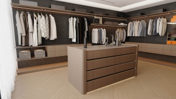High-end custom wall-mounted cloakroom setup