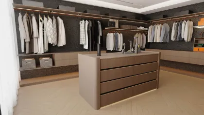 High-end custom wall-mounted cloakroom setup