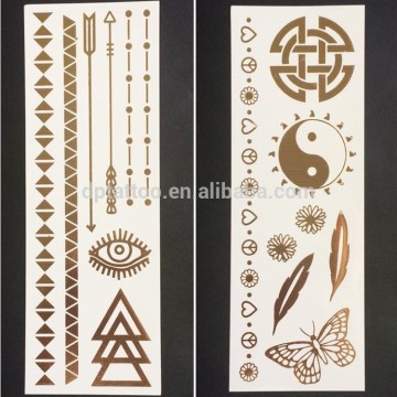 New latest design metallic temporary tattoo sticker