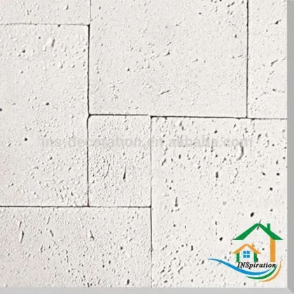 White faux stone panels