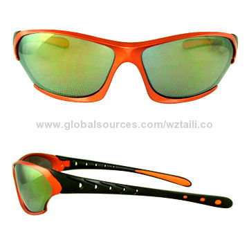 Sports Sunglasses, Polycarbonate Frame and PC Lens, Meets CE, FDA, ANSI Z80.3,2001, REVO Coating