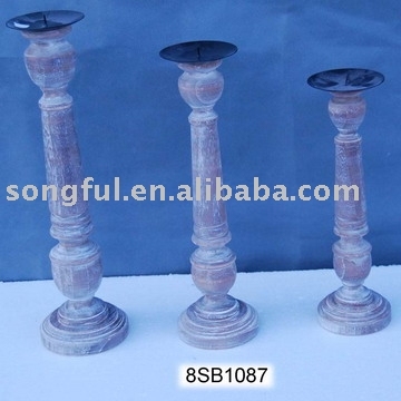 wooden candle holder