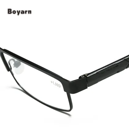 Boyarn Metal Optical Frame for High Nose Bridge - Foster Grant Mens Reading 1.75