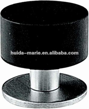 DS030 black rubber door stopper with stainless steel