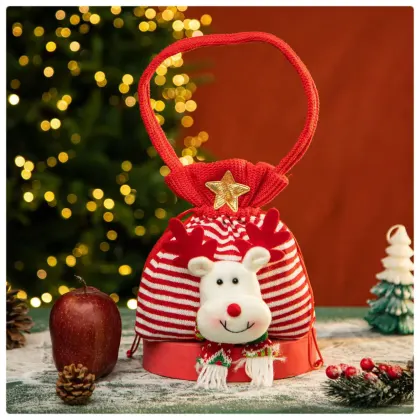Christmas Candy Gift Bag - Santa Tote & Apple Bag