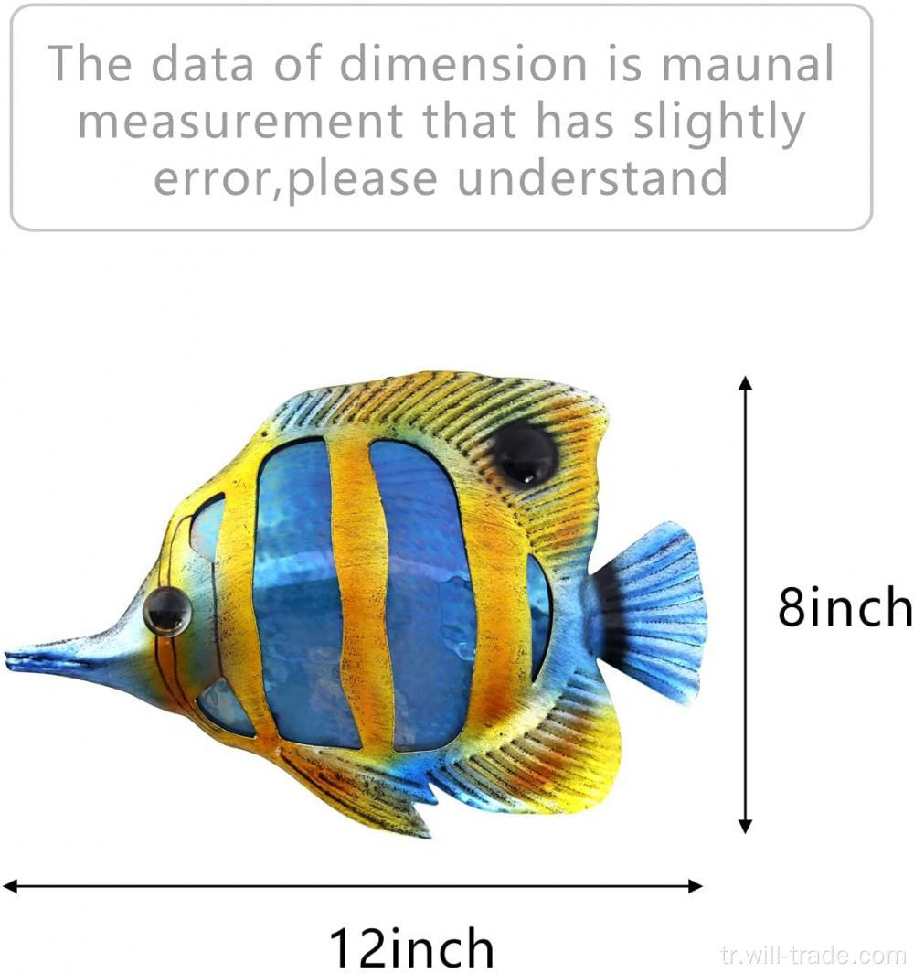 Metal balık duvar dekoru tropikal balık sanat heykel