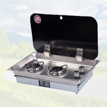 Stainless Steel RV Gas Stove with Tempered Glass Lid - 5.65kg