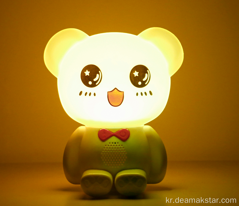 방 장식 동물 나이트 라이트 실리콘 곰 램프