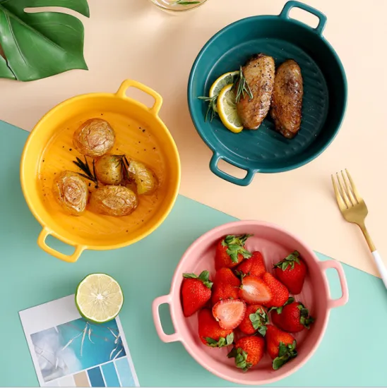 ins soild color glaze ceramic soup bowl