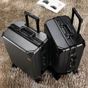 Rolling Luggage: Aluminum Frame USB Charging Trolley Suitcase - 20/24/26/28 Inch