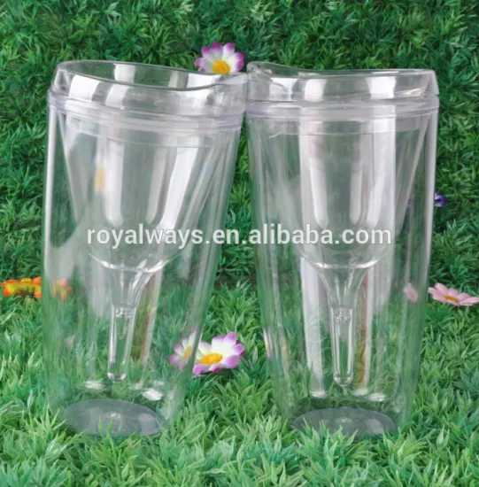 BPA Free Double Wall plastic insulated wine tumbler wholesale,double wall plastic tumbler cup