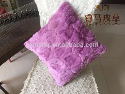 100%Good quality rex rabbit fur pillow/pilloe cover