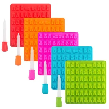 Heat-Resistant Gummy Bear Silicone Candy Molds - 53 Cavity DIY Silicone Mold for Chocolate and Gummies