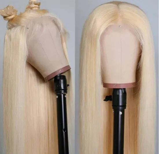 Natural blonde 613 full lace wig virgin hair,pre plucked lace front wig,brazilian human hair wigs for black women