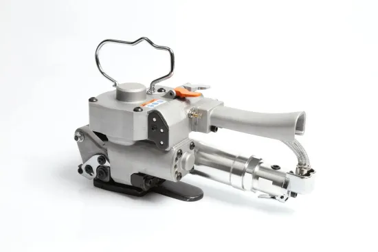 Precision plastic steel tape pneumatic bundler