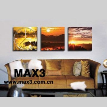 Home Decor Handicraft Poster Wall Clock 3 Piece 100% Green Products
