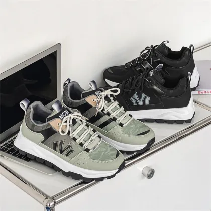 2024 Spring New Men's Sports Shoes: Fashion Thick Soled Comfortable Mesh Sneakers