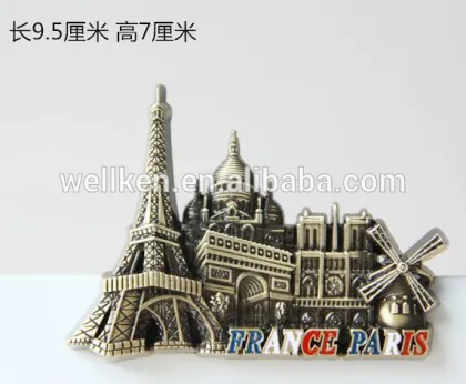 Zinc Alloy Paris souvenir magnets