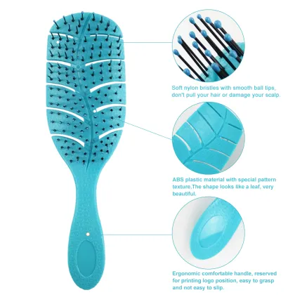 Nylon Vented Detangling Hair Brush with Royal Rubber Pad