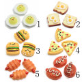 Varie Forma Hamburger Pizza Pane Cibo A Forma di Resina Cabochon 100 pz/borsa Schiena Piatta Perline Fatti A Mano Craft Decor Spacer