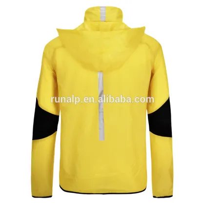 Men's outdoor yellow sport jacket with cap