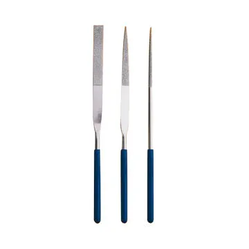 3-piece electroplated diamond files set, measures 4x160x50mm