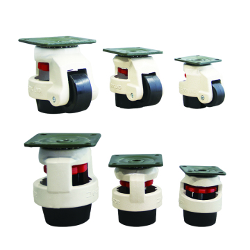 Industrial Retractable Wheel Casters for Medical Equipment on Aluminum Profile Foot Stands: FOMA WhEELS