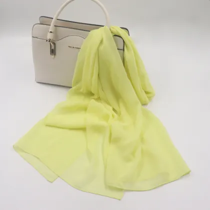 Wholesale Pure Color Long Silk Chiffon Scarf Shawl