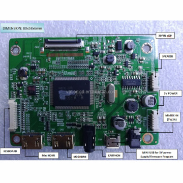 RT2556T EDP 30pin 1920x1200 บอร์ดควบคุม Super Slim พร้อมอินพุต USB/Audio และแหล่งจ่ายไฟ 5V