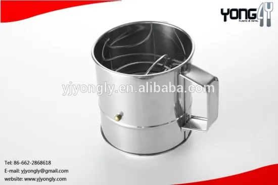 Stainless Steel 1-cup Shake flour Sifter machine Single Screen/No Crank