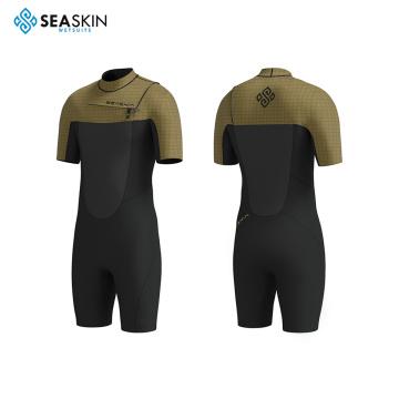 Seaskin New 3mm Neoprene Men Surfing Customized Shorty Front Chest wetsuit
