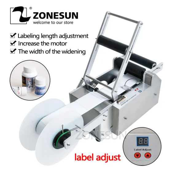 ZONESUN Semi-Automatic Label Applicator Machine Bottle Packaging Machines Electric Labeller