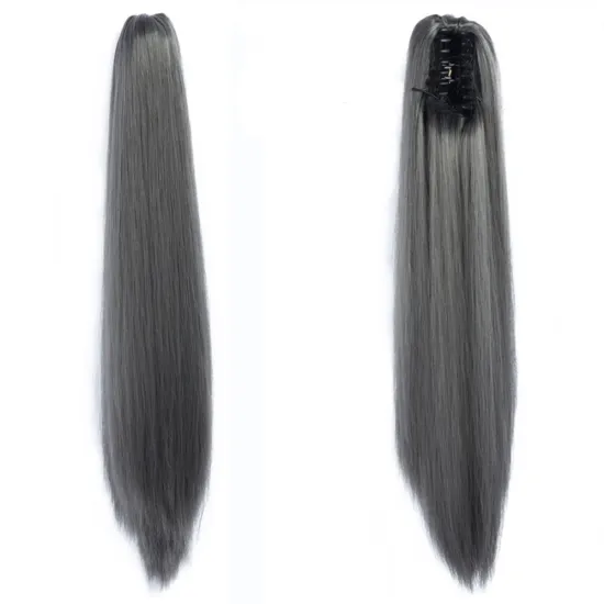 Hot Selling Cheap Price 24 Inch Silky Long Straight Ponytail Hairpiece For Women Synthetic Claw-Clip Ponytail Hair Extensions
