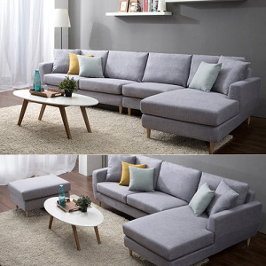 Drewniany Salon Poduszki Kanapa Tkaniny Zestaw Sofa