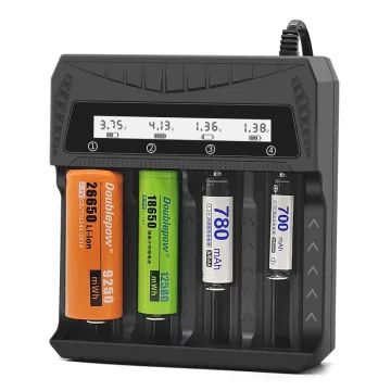 18650 Lithium Battery Charger with 4 Slot Capacity, LCD Display for 1.2V AA/AAA and 3.7V 18650 Batteries