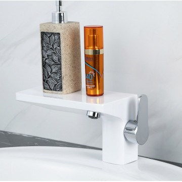 Bathroom surface-mounted hot and cold hidden embedded box brass basin water faucet