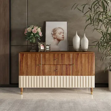 Solid Wood Storage Sideboard Cabinet for Living Room and Dining Room