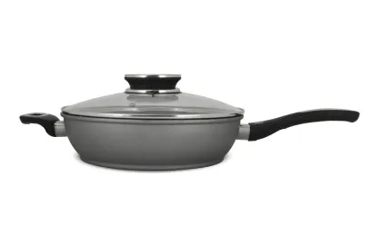 28cm carbon steel chicken fry pan with marble coating