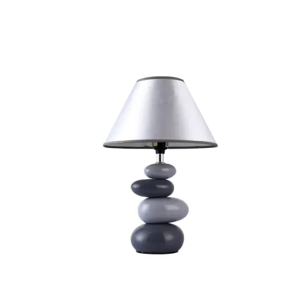 Modern Nordic Ceramic Base Nightstand Lamps with Cumulative Stone Shapes - Wholesale Hotel Bedside Lighting